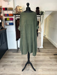 Needlecord Midi Smock Dress - Khaki