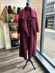 Long Boucle Coatigan - Berry