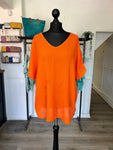 V Neck Crinkle Top