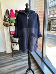 Sherpa Hooded Coat - Navy