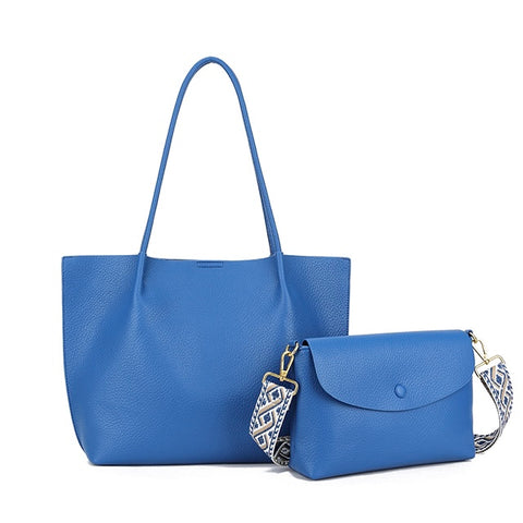 2in1 Clasp Tote Bag - Royal Blue