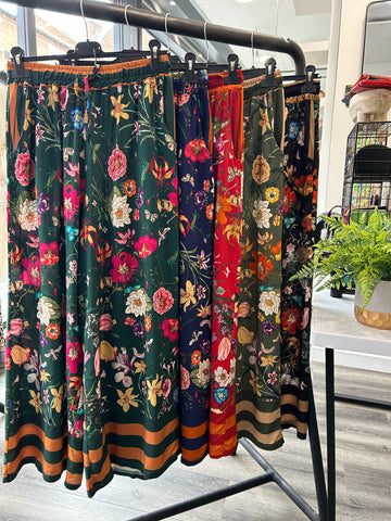 Floral Wide Leg Trousers