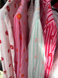 Textured Cheesecloth Smock Top - Pink/Orange