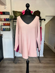 Two Tone V Neck Thin Knit Jumper