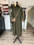 Needlecord Smock Dress - Khaki