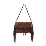 Faux Suede Crossbody Bag