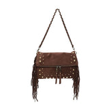 Faux Suede Crossbody Bag
