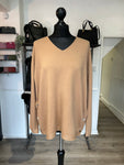 V Neck Sparkle Button Knit Jumper