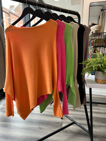 Asymmetric Batwing Knit Jumper