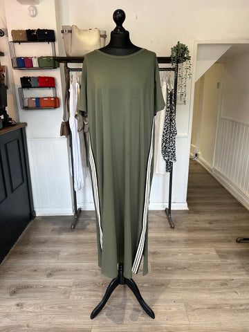 T Shirt Maxi Dress - Khaki