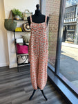 Textured Cheesecloth Dungarees - Orange