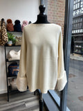 Faux Fur Cuffed Knit Jumper