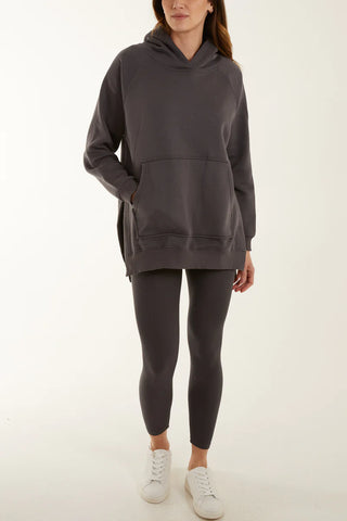 Sweatshirt Hoodie Co-Ord Set - Charcoal