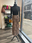 Animal Print Bias Cut Satin Skirt