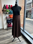 Pleated Knit Skirt - Chocolate