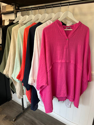Oversize Cheesecloth Top