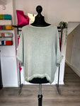 Linen Blend Frayed Edge Top