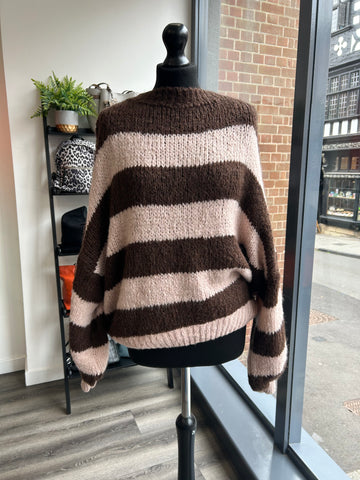 Slouchy Knit - Chocolate/Blush Pink