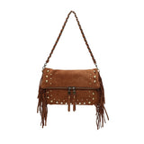 Faux Suede Crossbody Bag