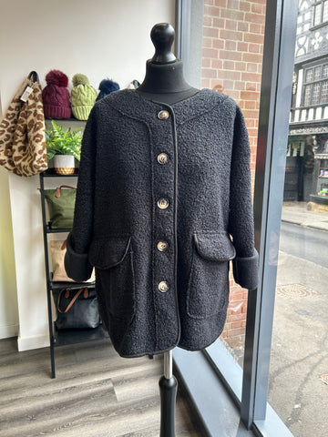 Boucle Shacket - Black