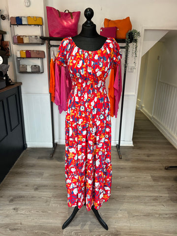 Floral Maxi Dress - Red