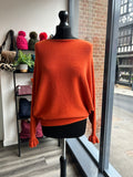 Batwing Frill Long Sleeve Knit Jumper