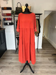 Needlecord Smock Dress - Burnt Orange