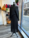 Pleated Chiffon Skirt - Black