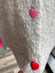 Slouchy Heart Cardigan - Grey