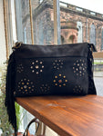 Crossbody Faux Suede Bag - Black