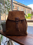 Faux Suede Backpack - Tan
