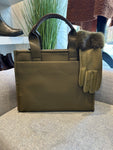 Tote Bag & Faux Leather Gloves