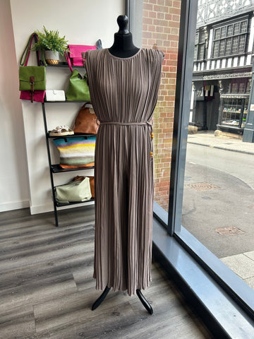 Pleated Jumpsuit - Mocha