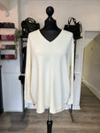 V Neck Sparkle Button Knit Jumper