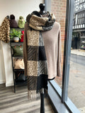 Wool Blend Animal Print Scarf