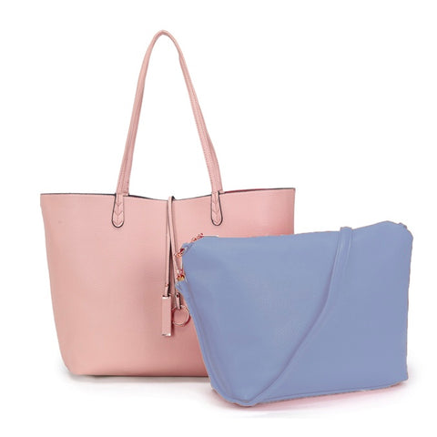 Reversible 2in1 Tote Bag - Pink/Blue