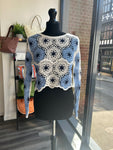 Cropped Crochet Top - Blue