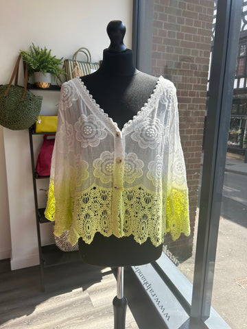 Embroidered Ombre Top - Lime