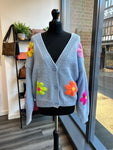 Daisy Chunky Cardigan - Blue