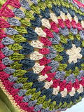 Circle Straw Bag - Hot Pink/Green