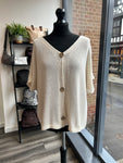V Neck Cotton Knit Cardigan