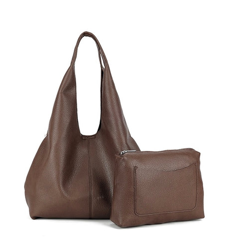 Slouchy 2in1 Shoulder Bag - Chocolate