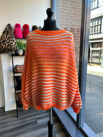 Slouchy Knit Jumper - Orange