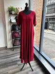 Wide Leg Jersey Jumpsuit - Wine