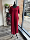 Wide Leg Jersey Jumpsuit - Wine
