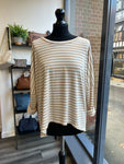 Striped Scooped Hem Jersey Top