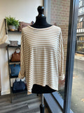 Striped Scooped Hem Jersey Top