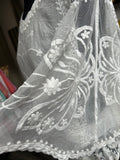 Embroidered Batwing Blouse - White