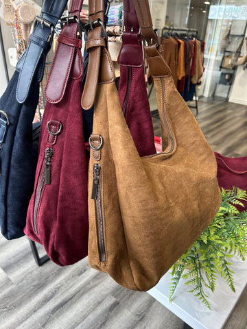 Faux Suede Shoulder Bag