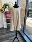 Bubble Hem Sleeveless Dress - Stone